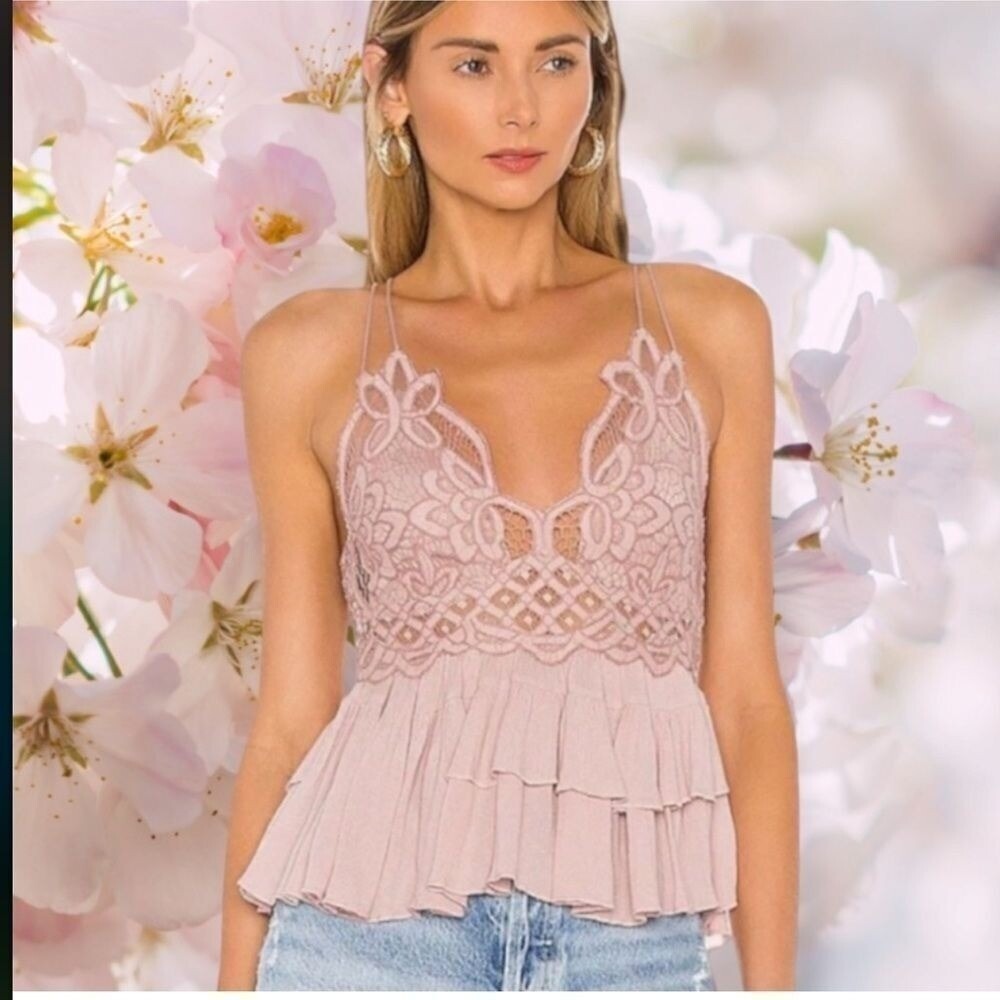 NWT Free People Adella Cami XS‎ Romantic Top